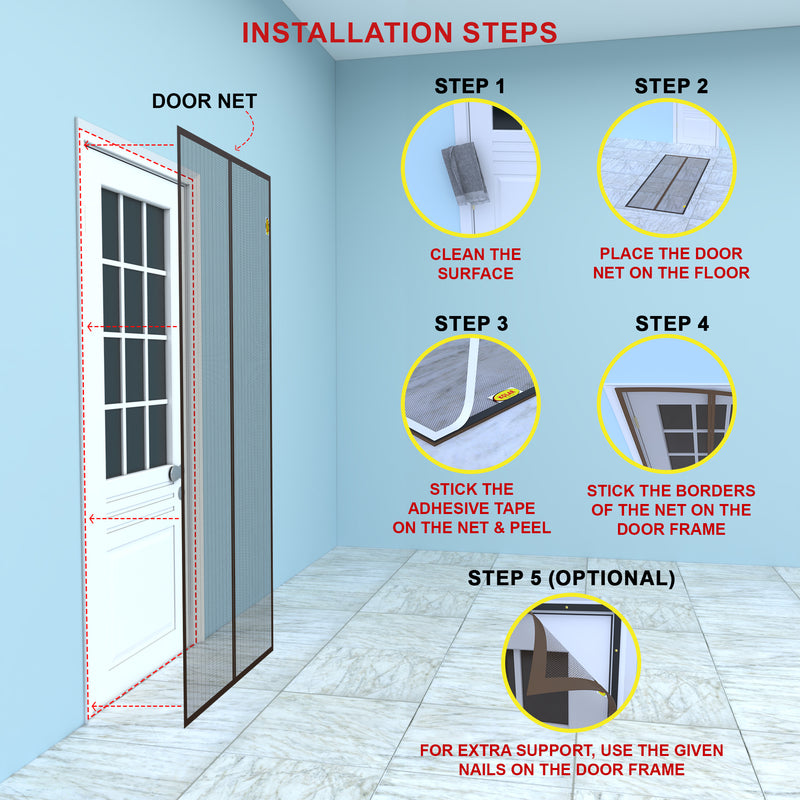 Polyester Magnetic Mosquito Net For All Doors